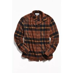 Urban Outfitters UO Long Sleeve Grindle Plaid Flannel Shirt Brown/Black Men's XL